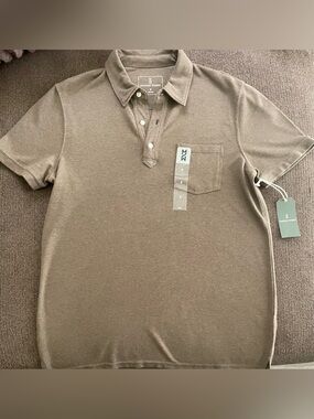 NWT Men’s Mutual Weave Short Sleeve Pocket Polo Shirt Size M - Dusty Olive
